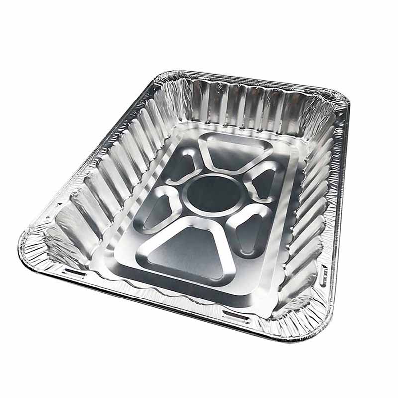 Rectangular aluminum foil containers
