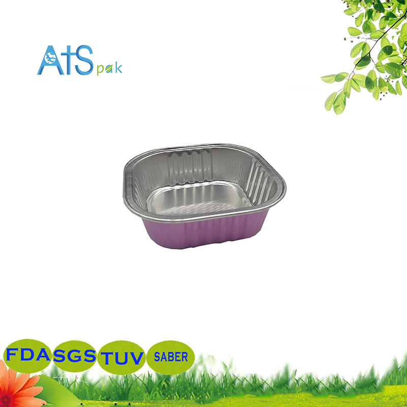 Square aluminum foil container